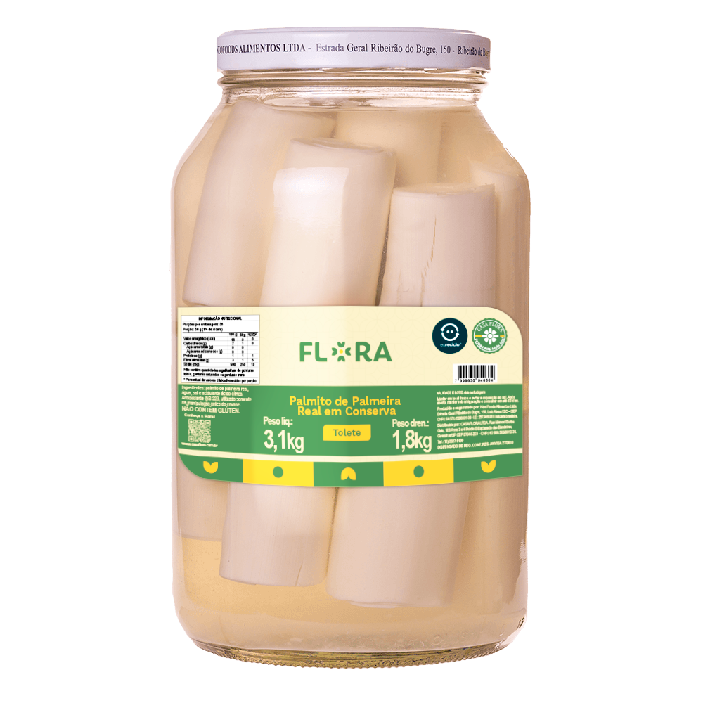 IMAGEM DO PRODUTO PALMITO BR FLORA PALM R TOLETE 3,1/1,8KG