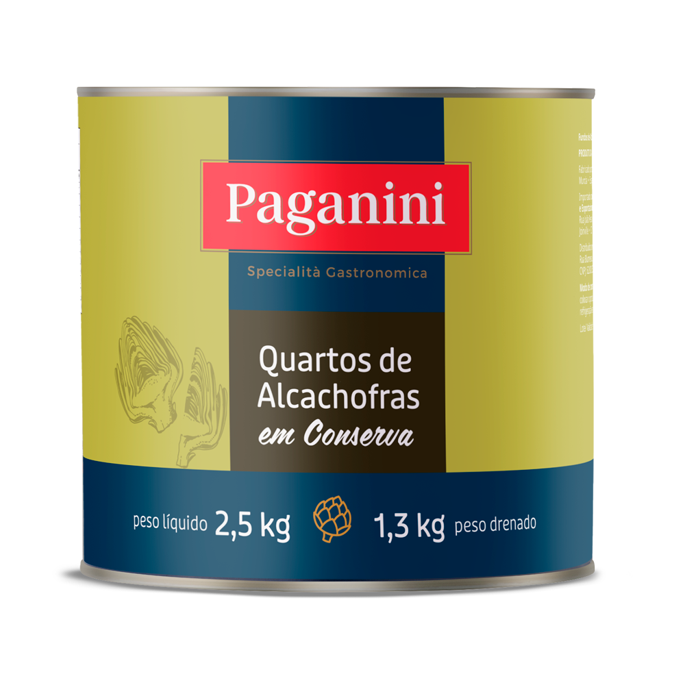 IMAGEM DO PRODUTO ALCACHOFRA IT PAGANINI QUARTOS 2,5/1,3KG