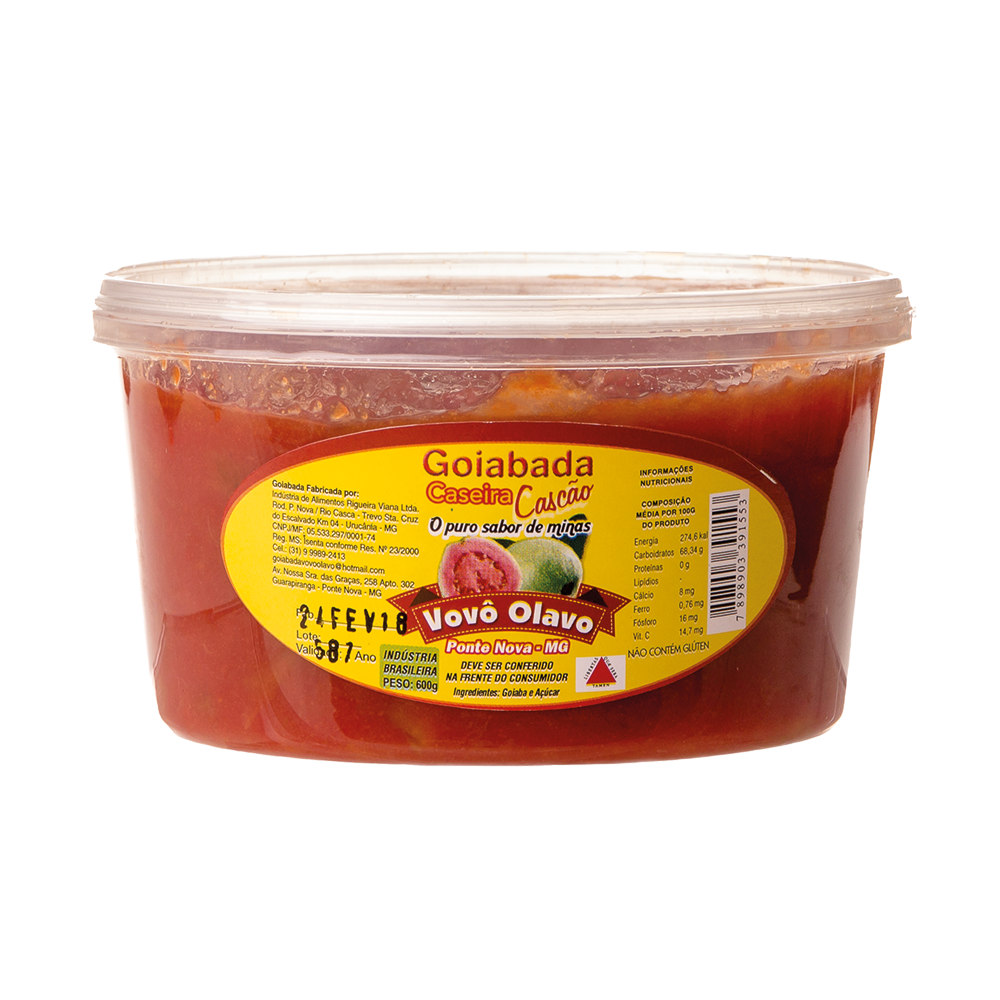 IMAGEM DO PRODUTO GOIABADA BR VO OLAVO CASCAO CREM PT 600G