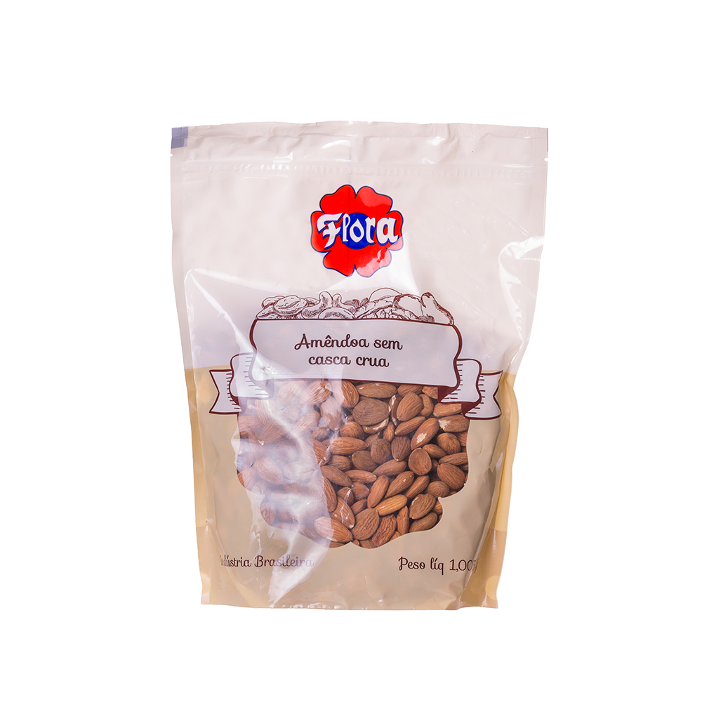 IMAGEM DO PRODUTO AMENDOA FLORA CRUA S/C ZIP 1,005KG