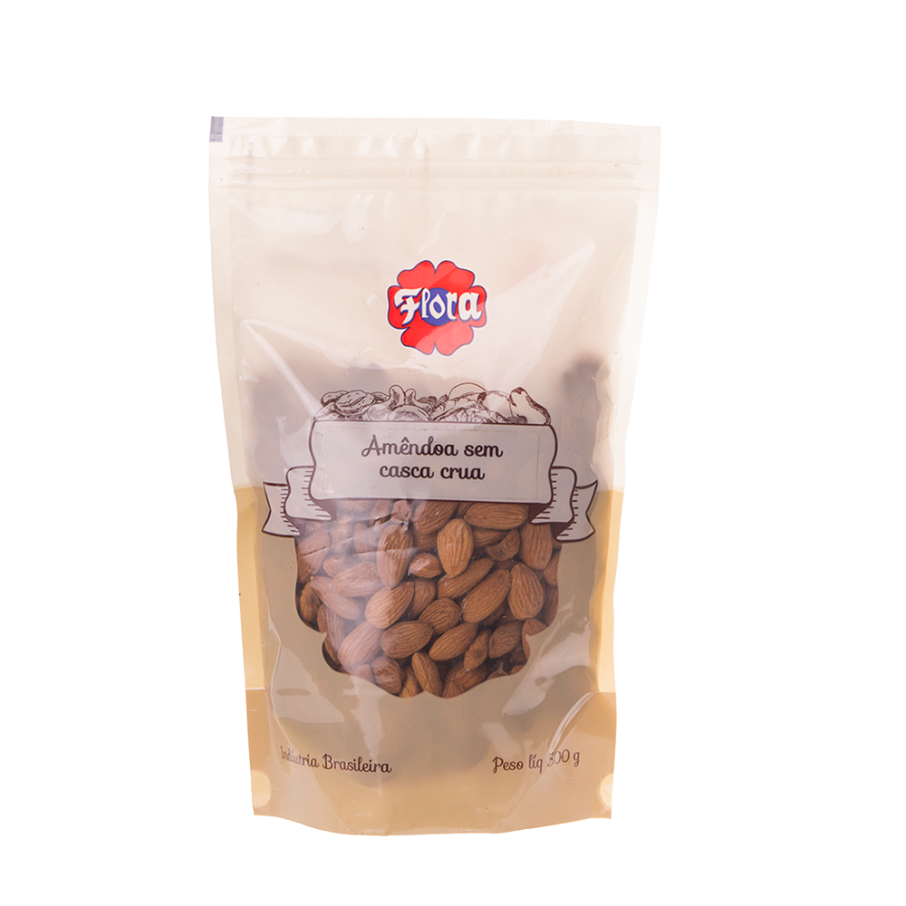 IMAGEM DO PRODUTO AMENDOA FLORA S/C CRUA ZIP 500G