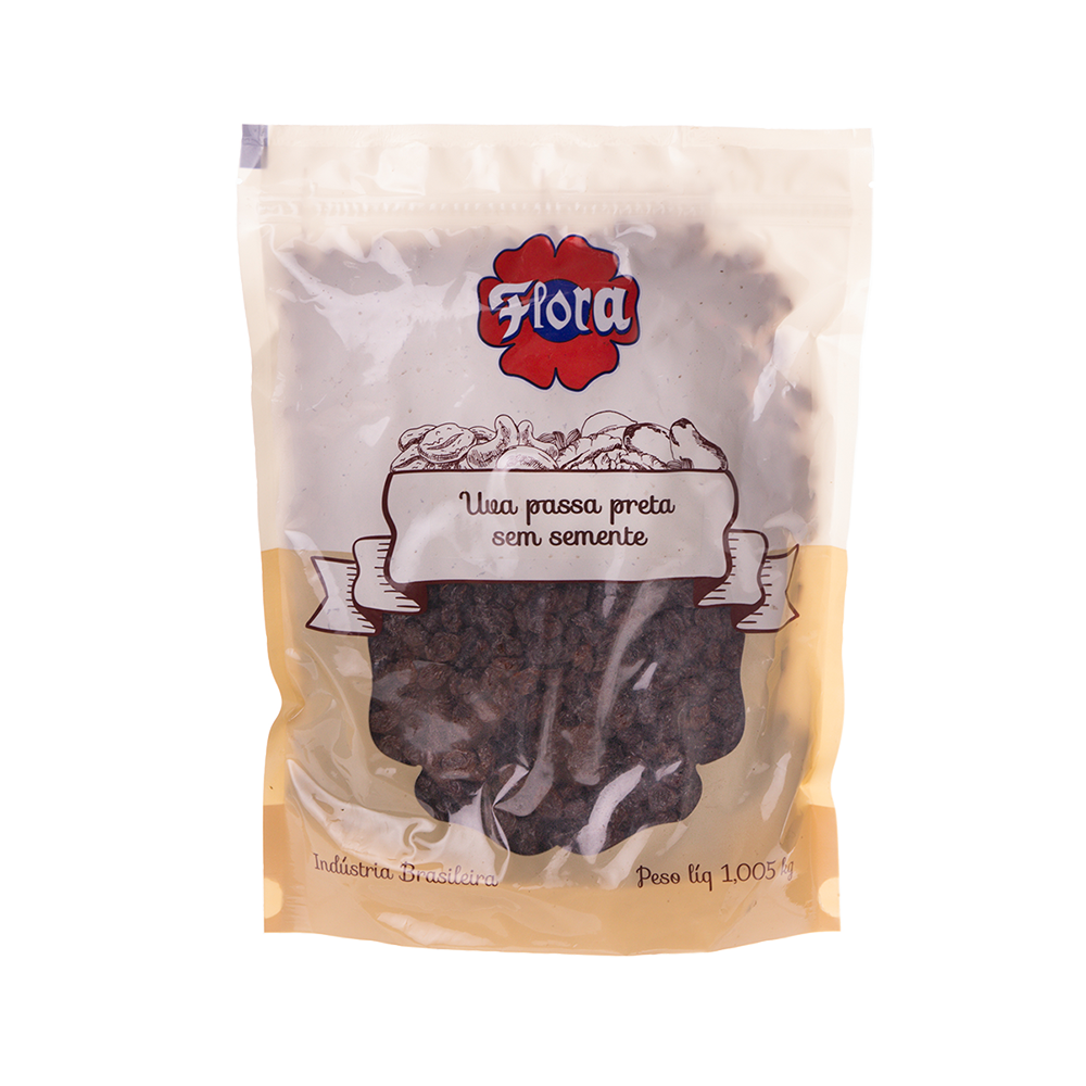 IMAGEM DO PRODUTO UVA PASSA FLORA PRETA S/S ZIP 1,005KG