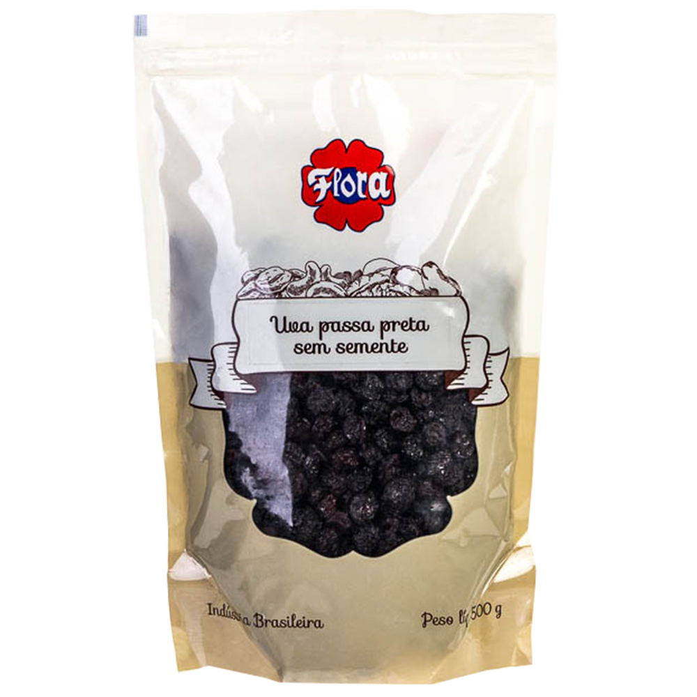 IMAGEM DO PRODUTO UVA PASSA FLORA PRETA S/S ZIP 500G