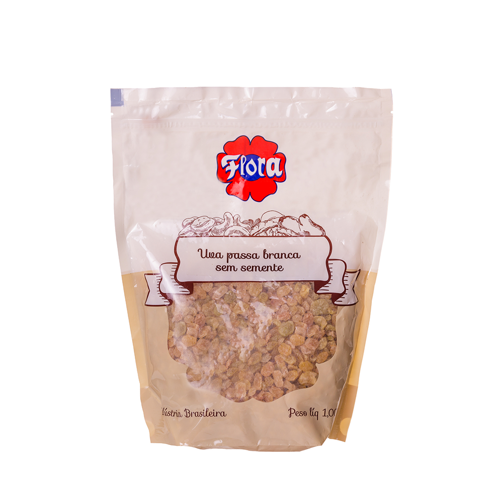 IMAGEM DO PRODUTO UVA PASSA FLORA BRANCA S/S ZIP 1,005KG