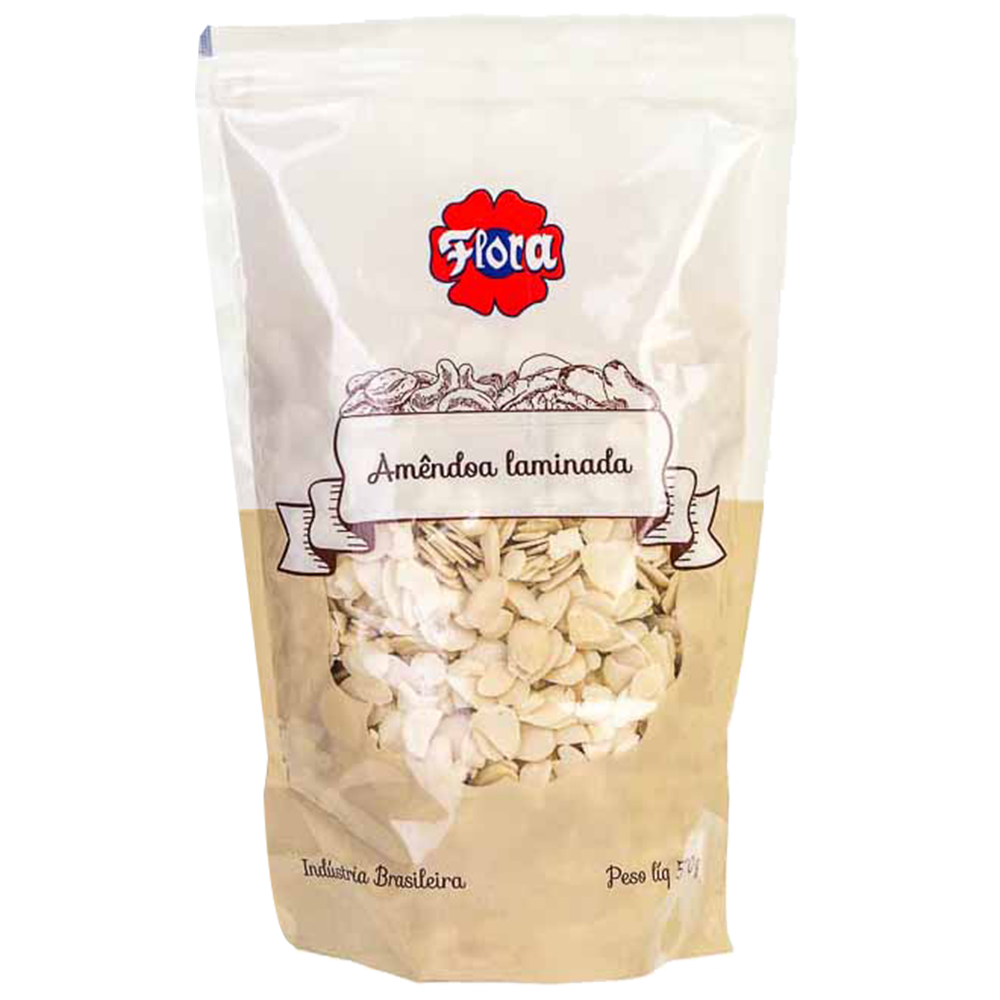 IMAGEM DO PRODUTO AMENDOA FLORA FATIADA ZIP 500G