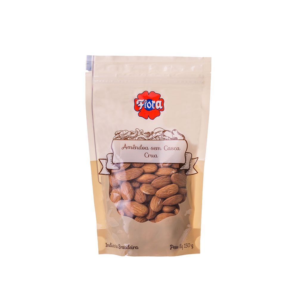 IMAGEM DO PRODUTO AMENDOA FLORA CRUA S/C ZIP 150G