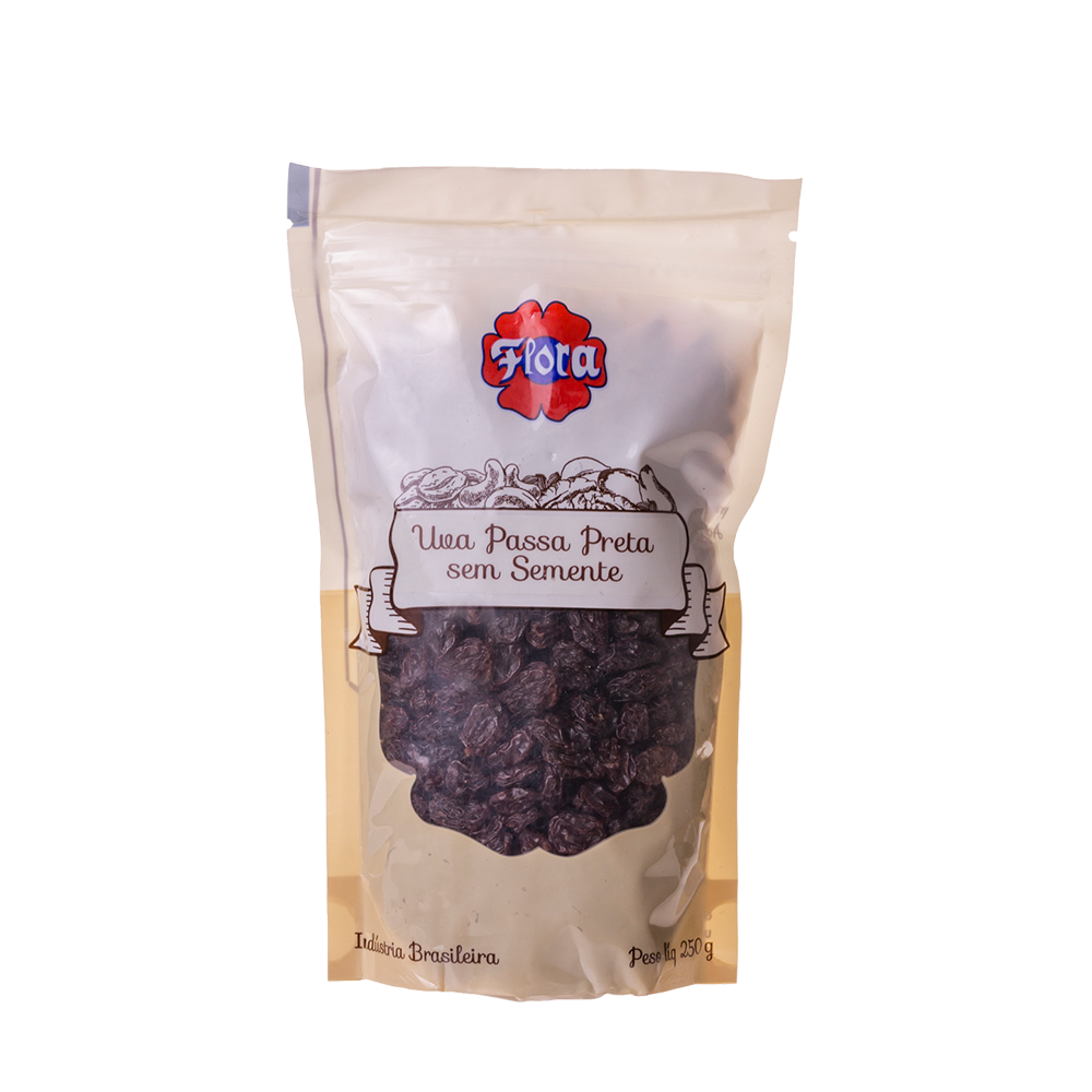 IMAGEM DO PRODUTO UVA PASSA FLORA PRETA S/S ZIP 250G