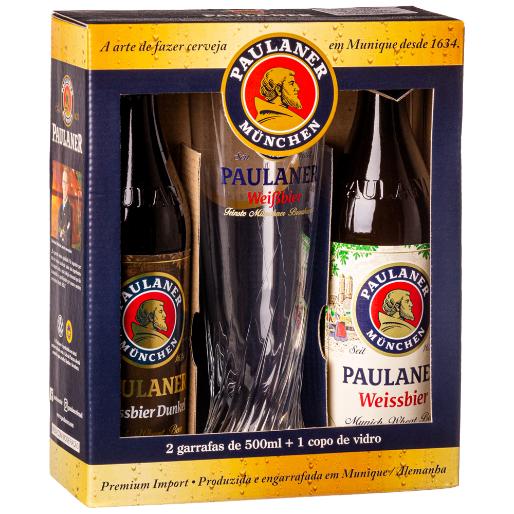IMAGEM DO PRODUTO KIT CERVEJA ALEM PAULANER 2GF + COPO